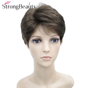 Wigs StrongBeauty Short Straight Wigs Synthetic Women/Men Wig Heat Resistant Hair