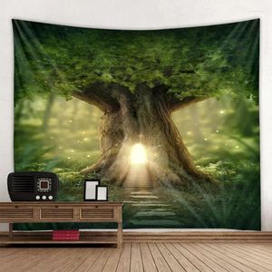 Wandteppiche Fantasy Tree Tapestry Wall Hanging Matte Multifunktionaler Tischtuch Abdeckung Picknick Strandtuch Bohemian Dekoration