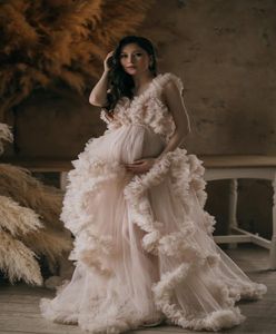 Модное платье для беременных для Poshoot или Babyshower, пышные тюлевые длинные платья с оборками, большие размеры, драпированное платье Po Prop Dress8502767