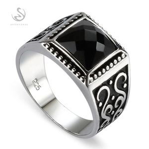 Eulonvan Big Engagement Wedding Black 925 Sterling Silver Rings For Men Anel Jewelry Accesories S3809 Size 6 7 8 9 10 11 12 13 240322