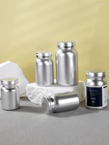 Storage Bottles 10 Pcs 100 Ml Silver Pet Plastics Candy Jar Pills Box Clear Cookie Case Plastic Small Bottle