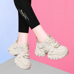 Thick Soled Casual Shoes for Women in Spring Autumn 2024, New High-heeled Dad Versatile and Fashionable Sports Shoes, Showing Off Small Feet