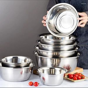 Tigelas de mistura para cozinha 4pcs Tigela em escala de aço inoxidável Batedor de massa para salada Cozinhar ferramenta de cozimento