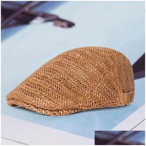 Berets Retro Fashion عالية الجودة جوفاء للرجال قبعة REGAR FIT SUMMER CAPS SUNSN SUNSN الصيد إمدادات إسقاط تسليم DHPZN