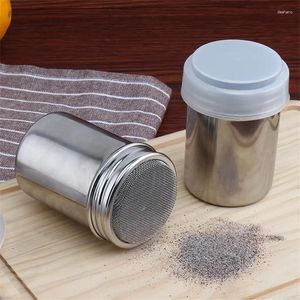 Bakningsverktyg Liten/stort rostfritt stål Kaffechoklad Shaker Cocoa Pulverised Sugar Flour Sieve With Lid