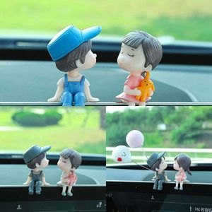 Upgrade 2023 Car Decoration Cute Cartoon Couples Action Figure Figurines Balloon Ornament Auto Interior Dashboard Accessories For Girls