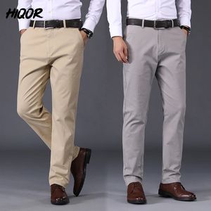 Hiqor Men Clothing in Man Disual Pants Spring Summer Business Straight Broulds Male Cotton Cotton Pantalones Hombre 240326