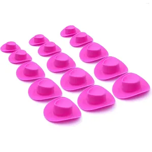 Party Supplies 50Pcs Plastic Mini Western Cowboy Cowgirl Hat Cute Miniature Toy Doll Dress Up Accessories