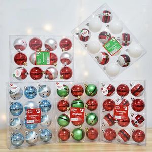 Party Decoration 12st/Box Christmas Tree Hanging Pendant Ball 5cm PVC Plastic Kids Gift Year Home Decor 2024