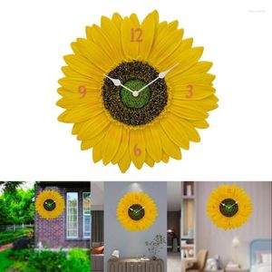 Zegary ścienne żywica słonecznika Wodoodporna dekoracyjna ozdobna ozdoba do pomalowanego ogrodu Outdoor Decoration Prezentacja B03E