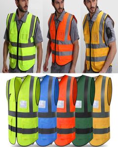 Coletes men039s 2021 HIVIS Visibility Security Vestre de dois tons Casaco refletivo de segurança solto refletir Light8980267