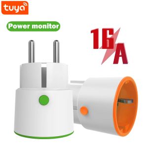 Tuya Smart Zigbee Plug Socket 3680W 16A Power Energy Monitoring Timer Switch EU Outlet Work med Tuya Hub ZigBee2MQTT