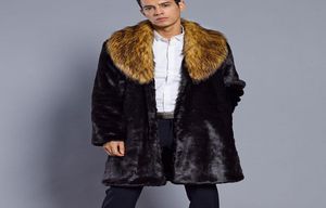 2019 män päls varm kappa vinter faux päls ytterkläder vindbrytare man punk parka dike jackor överrockar streetwear5581922