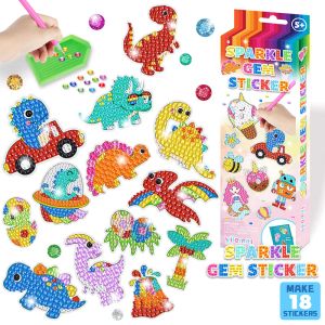 Gem 5d Diamond Malerei Kit für Kinder handgefertigt mit DIY -Malereiwerkzeugen Aufkleber Süßes Kunsthandwerksspielzeug für Kindergeschenke