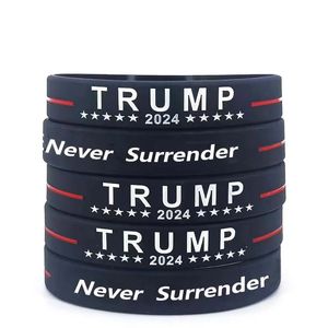 Favor 2024 Party Silicone Armband Trump Surrender aldrig armbandsband