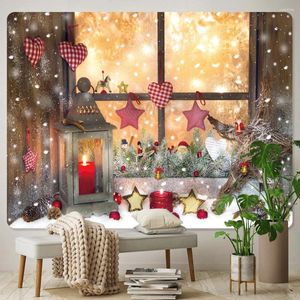 Wandteppiche Weihnachten Holzmaserung Wand Home Dekoration Kunst Tapisserie Szene Hippie Bohemian Schlafzimmer