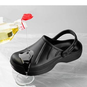 Sandaler Hotel Kitchen Clogs Nonslip Men Chef Shoes Casual Plat Garden Shoes Breattable Kitchen Cook Working Shoes Unisex