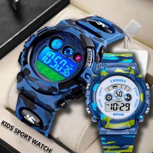 Kinder Uhren LED Luminous Digital Uhren Silikon wasserdichte elektronische Armbanduhr für Jungen Mädchen Chronograph Wecks