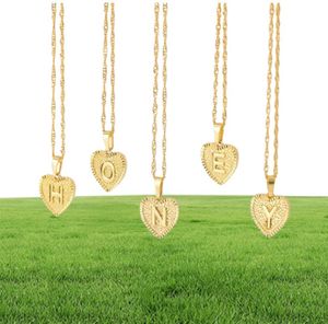 Modeguldpläterat hjärta alfabetet initial halsband för kvinnor brev halsband smycken51228164557494