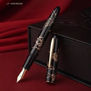 Hongdian N23 Fountain Pen 2023 Rabbit Year Limited HighEnd Students Business Office supplies Gold Carving writing gifts pens 240319