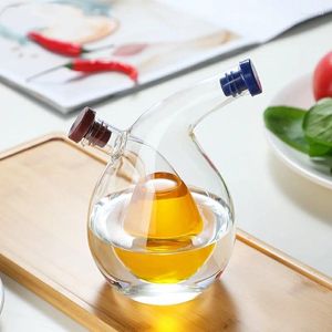 Storage Bottles Two-in-one Glass Bottle Kitchen Sealed Dustproof Leak-proof Oil Soy Sauce Vinegar Tools