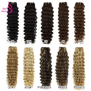 Verklig skönhet Deep Wave Hair Weft Bundle Ombre Remy Human Weave in S Double Brownbalayage Color 240327