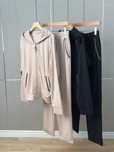Women's Two Piece Pants Casual Beads Trimmed Sporty Style Suits