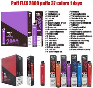 Vape monouso autorizzato originale QST Puff flex 2800 Mah originale 8ml 0% 2% 5% Randm Tornado 37 bei colori Magazzino locale