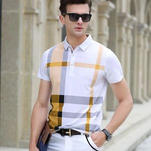 TPJB MEN POLO SHIRT PLAID Summer Fashion Classal Tops krótkie rękawy Słynna marka Bawełna Business koszulka 240320