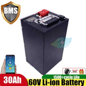 Batterier 60V 30AH LITIUM Batteri Ersätt blybatteri 60V 30AH Li jon med 50a BMS för 3000W Scooter Go Cart Tricycle Golf Club