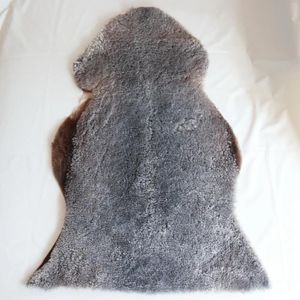 Halılar csr04 gerçek koyun derisi halı lüks kıvırcık yumuşak doğal gri yün halı mat kanepe yastık kürk battaniye zemin kuzu derisi atma