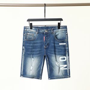 Herren kurze Jeans Straight Löcher enge Jeanshose Casual Blue Summer Italien Style Jeans Jeans Designer Jeans Herren Hippop Stickerei Slim Streetwear Großhandel 883