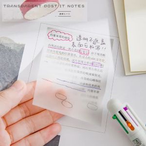 50 Sheets Creative Transparent Pet Memo Pad Publicerade It Sticky Notes Planner Sticker Notepad School Supplies Kawaii Stationery