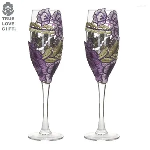 Wine Glasses 2024 Latest Purple Cloth Sticking Rope Water Diamond Glass Gift Goblet Party Pure Handmade Product