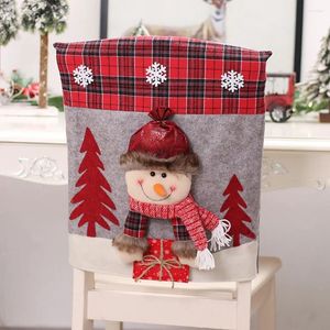 Capas de cadeira 1 pc Natal Papai Noel capa decoração mesa ano ornamento para casa navidad noel presente de natal boneco de neve elk