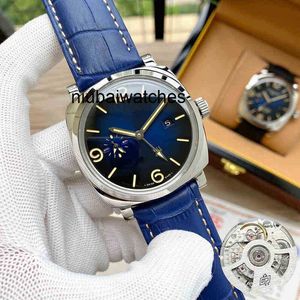 Oglądaj 45 mm luksusowe zegarki skórzane 316L stal nierdzewna dla mężczyzny niebieska kolorowy automatyczny wodoodporny kolory design cdi1