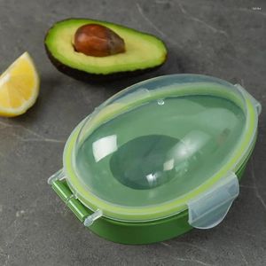 Lagringsflaskor Avokado Saver Suftlös transparent synlig håll färskt snäpp på locket mat crisper box för kök