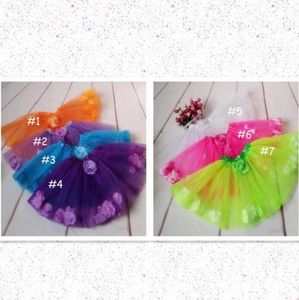 어린이 2layer tulle petal tutu skirt 여자 공주 bow floral tutu skirt baby girls 할로윈 오렌지 투투 1814060