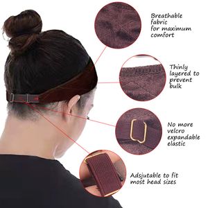 Nunify flexibel sammet peruk grepp halsduk med justerbart elastiskt band komfort huvudband justerbart fästa greppband för peruk 1 st
