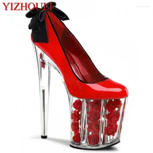 Buty taneczne Czarne Bow-Tie Side Red Wedding Spring Fabryka Bezpośrednia Sprzedaż ultra-cienkiej i wodoodpornej platformy 20 cm