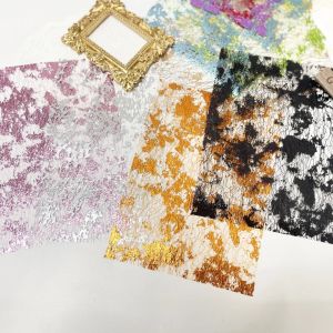 10Pcs Color Gold Foil Lace Gauze Art Paper Scrapbooking Decorate DIY Junk Journal Planner Collage Background Paper Material