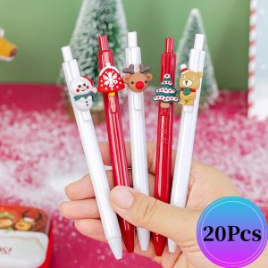 Kalemler 20pcs/lot Noel jel kalem güzel kırtasiye orijinal roman kalem yazmak için kawaii kalem seti ücretsiz nakliye jel mürekkep kalemleri sevimli