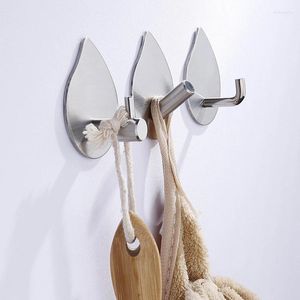 Hooks Stainless Steel Self Adhesive Hook Waterproof Drip Shape Towel Hanger Wall Storage Holder For Home Bathroom Tools