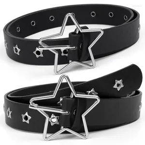 Belts Y2K Hollow Rivet Star Belt Women Waist Strap Trendy Waistband Designer Buckle Retro Punk Pu Leather Jeans Accessories