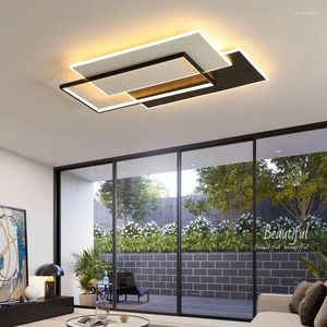 Ceiling Lights Simple Led Chandelier Living Room Modern Lamps Dimmable Bedroom Rectangle Indoor Decor Lighting Fixture Dining