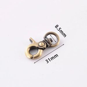 5st Metal Swivel Eye Snap Hook Trigger Lobster Clasps Clips for Leather Craft Bag Strap Belt Webbing