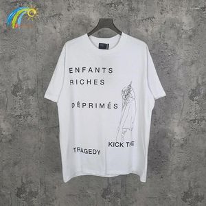 メンズTシャツチャイルドスケッチ印刷レターロゴERD Tシャツ男性女性カジュアルファッションルーズティートップハイストリートホワイトシャツ付きタグ付き