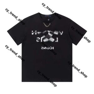 Louies Vuttion Shirt Luxury Men's TシャツデザイナーTシャツブラックレッドレタープリントシャツ短袖