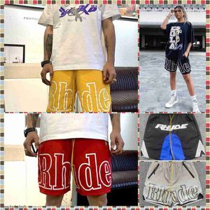 Designer Rhude Mens Shorts Summer Fashion Beach Pants Rhude Män högkvalitativ gata slitage Röd blå svart lila lös kort 57xk