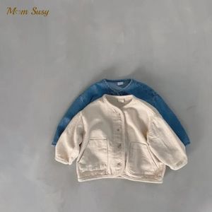 Moda menino menina jeans de algodão Jaqueta infantil criança criança jean casaco kid fora roupas casuais primavera outono roupas de bebê 1-7y 240318
